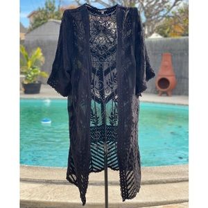 Embroidery Lace Shawl Cardigan